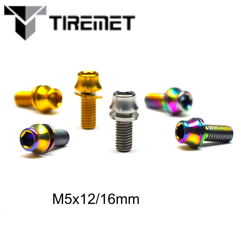 Tiremet TC4 титановые болты винты M5x12/16 мм Шестигранная головка с шайбой для