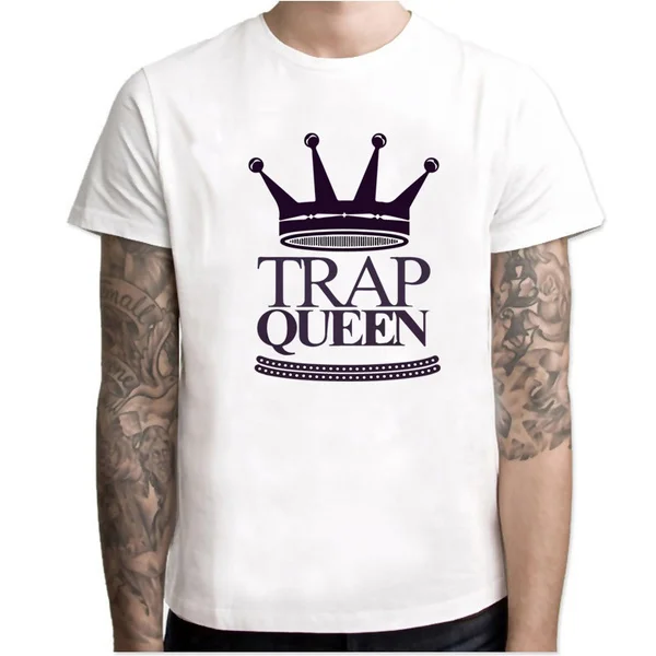

Summer Fashion Women/Men Trap Queen Printed Short Sleeve Casual Tops Tee Blouse Funny T-Shirts Couple
