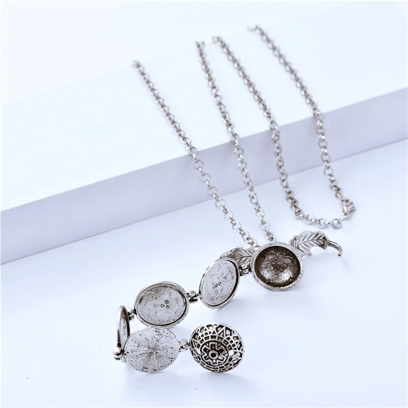 antique silver DIY флэш памяти Фото Подвеска Серебрянные украшения в античном стиле пятицветный Ангел медальон с крыльями ожерелье Модные Женские Романтические Аксессуары - Окраска металла: antique silver