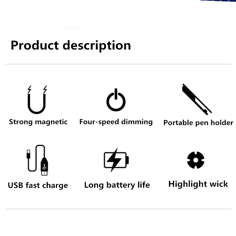 

Rechargeable portable overhaul flashlight Multifunctional LED work light mini with magnet, banknote detector Free shipping