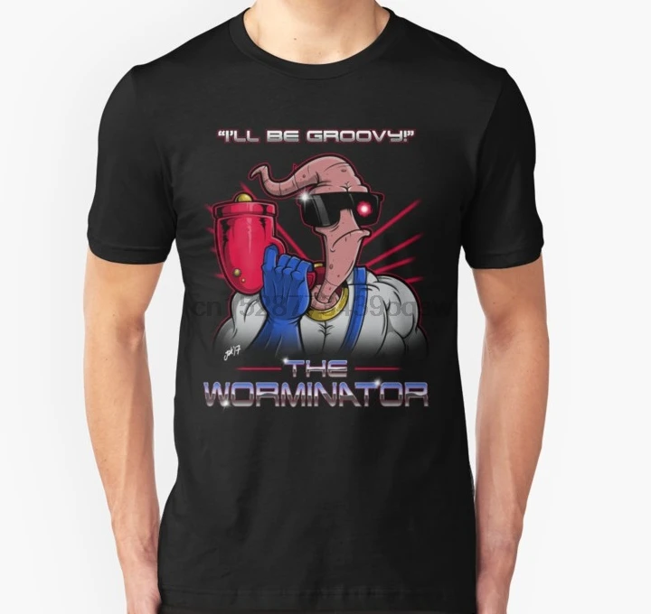 Мужская футболка Worminator унисекс с принтом футболки Топ |