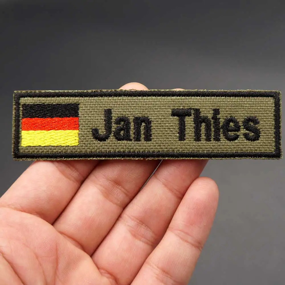 Custom Military Name embroidery Patch Army Green patches US Brazil France UK spain hollan china germany flag personalized images - 6