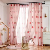 cute strawberry curtains for girl kids room living room kitchen curtains window panels cheap sale