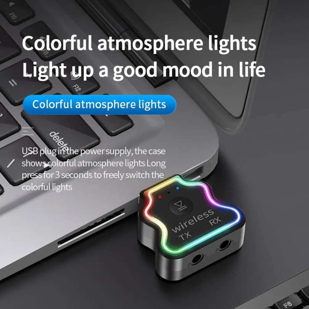 

Автомобильная аудиосистема, Bluetooth 5,0, 20 м, беспроводной адаптер, клавиатура, приемник, аудиоподсветка, ПК, ноутбук, цветная атмосфера, наушник...