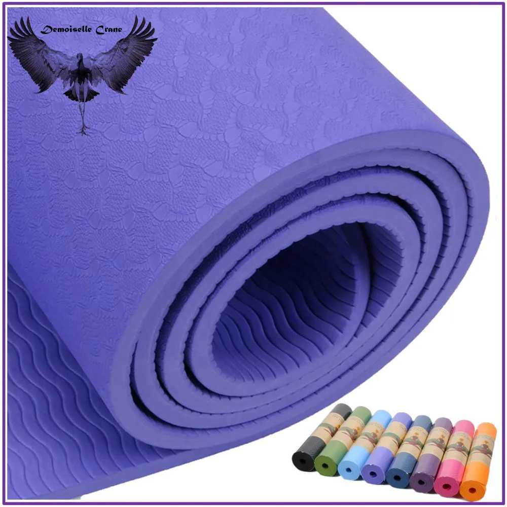 FX высококачественный нескользящий коврик для йоги 6 мм TPE и спорта фитнеса