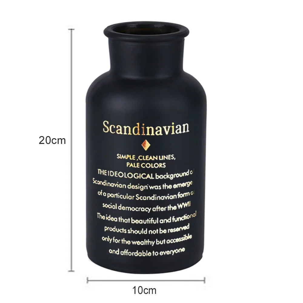 Для спальни гостиной ремесла стеклянная ваза винтажная горячее тиснение черное