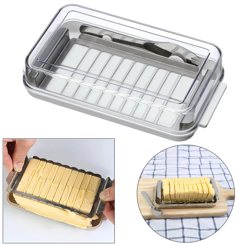 

Butter Cutter Container Iron Plate Tableware Butter Cheese Fresh Box Cheese Keeper for Cutting &Storage Kitchen Accessories New