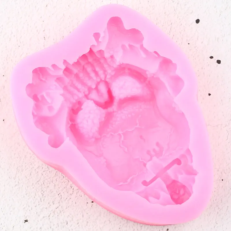 3D крест Скелет Череп силиконовые формы Хэллоуин торт инструменты для украшения