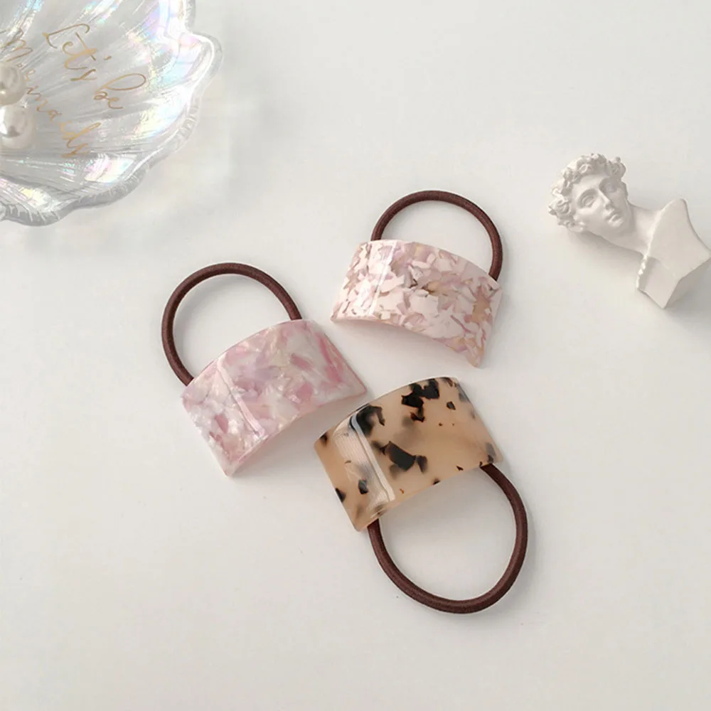 

2021 Hairband Arc Women Hair Accessories Scrunchies Punk Ponytail Holder Plastic Acetate Gum for Hair Ring Elastic Hair Band