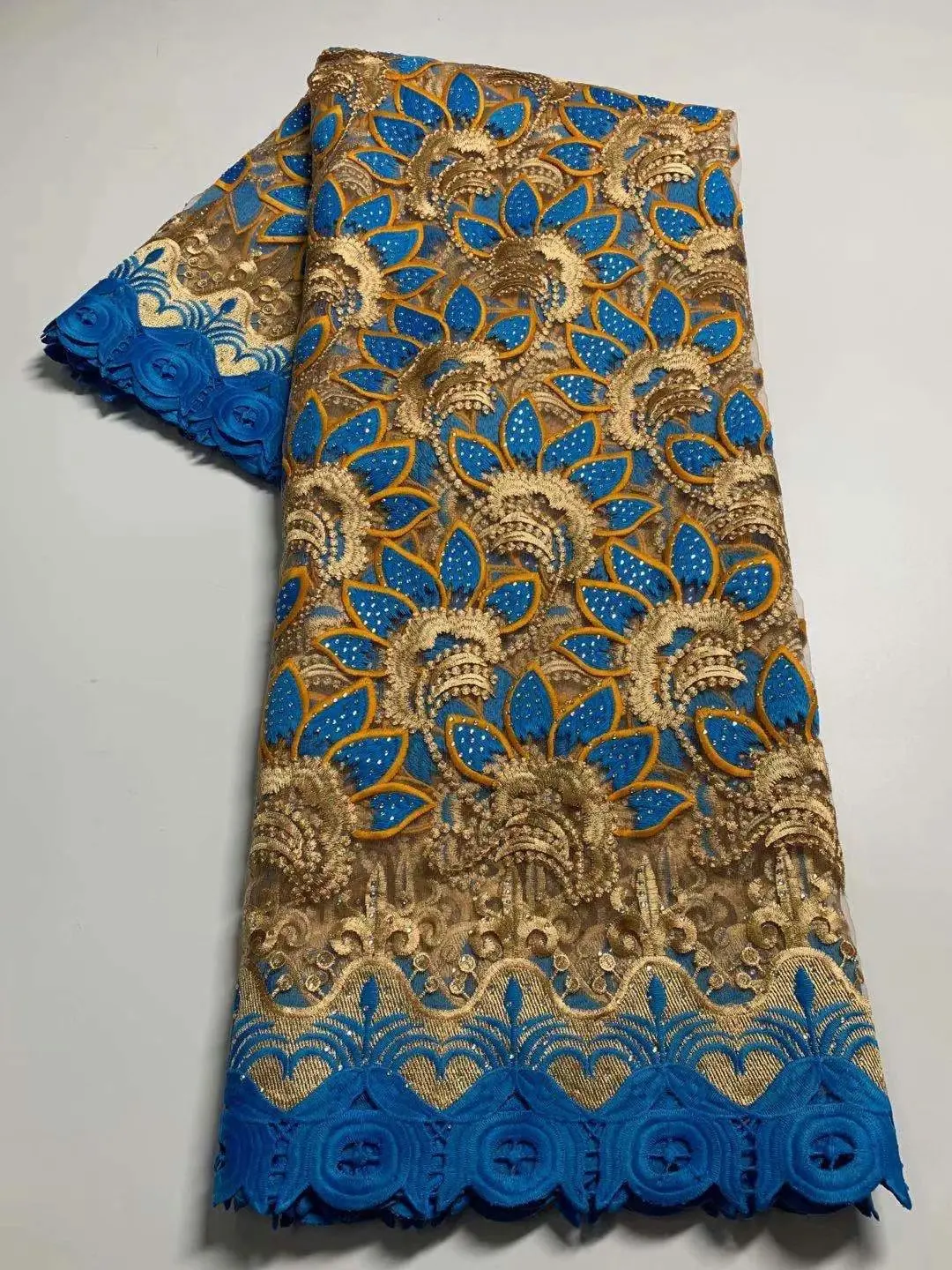 

5 ярдов африканская сетчатая кружевная ткань Высокое качество камни французский в нигерийском стиле вышитый тюль кружева ткань для женщин ...