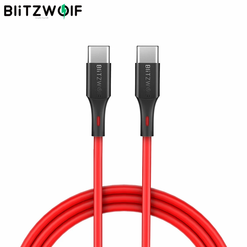 BlitzWolf 3A USB 2 0 Type C PD зарядное устройство кабель для передачи данных мобильный