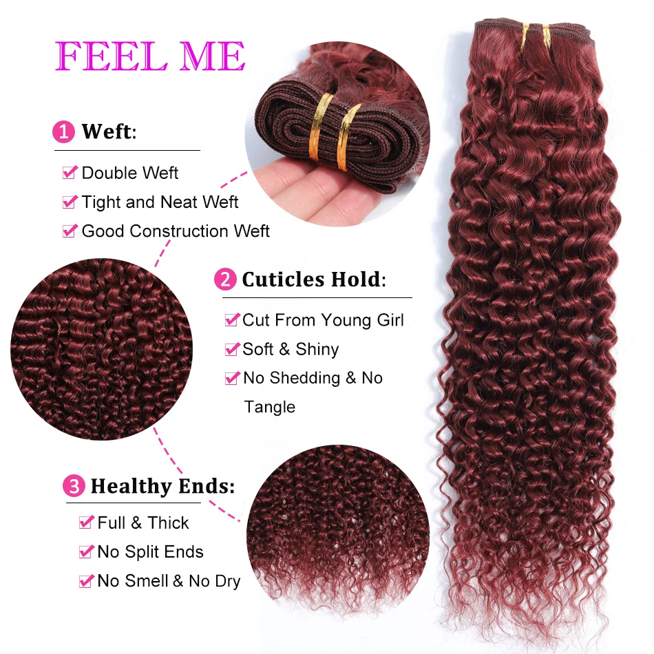 FEEL ME малайзийские свободные пучки глубоких волнистых волос с закрытием