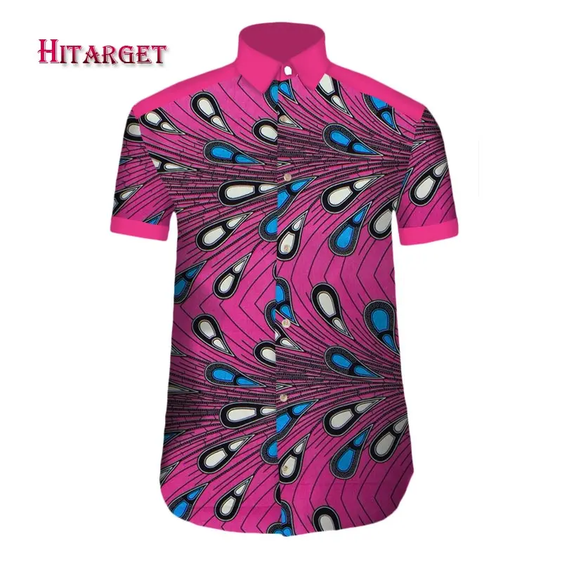 Мужская рубашка 2018 Новая африканская мужская одежда с коротким рукавом Дашики