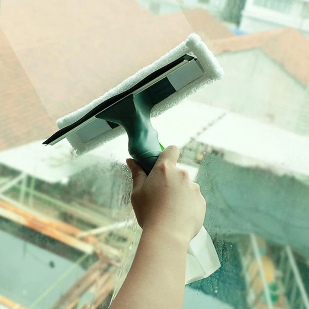 

1PC Multipurpose Window Squeegee Cleaner Window Wiper Sprayer Scrubber for Bathroom Living Room Green