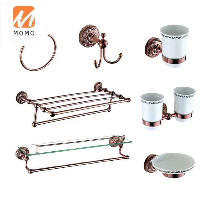 

Good selling bathroom fittings bathtub accessories brass body with rose gold