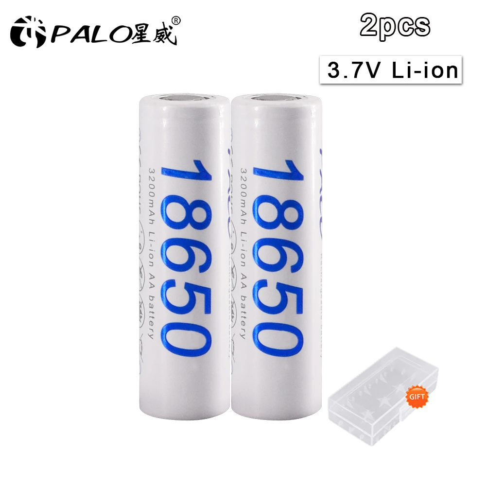 2PCS 18650 Батарея 3,7 V 3200mAh литий-ионная аккумуляторная батарея для светодиодной вспышки светильник батарея 18650 батарея+ USB зарядное устройство для 18650 - Цвет: 2PCS
