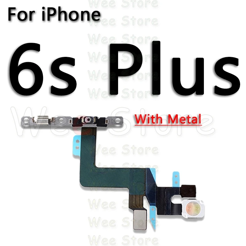 Высокое качество для iPhone 6, 6s, 7, 8 Plus, 5, 5S, SE, 5C, кнопки отключения звука и громкости, гибкий кабель с металлическим держателем, запчасти - Color: For iPhone 6s Plus