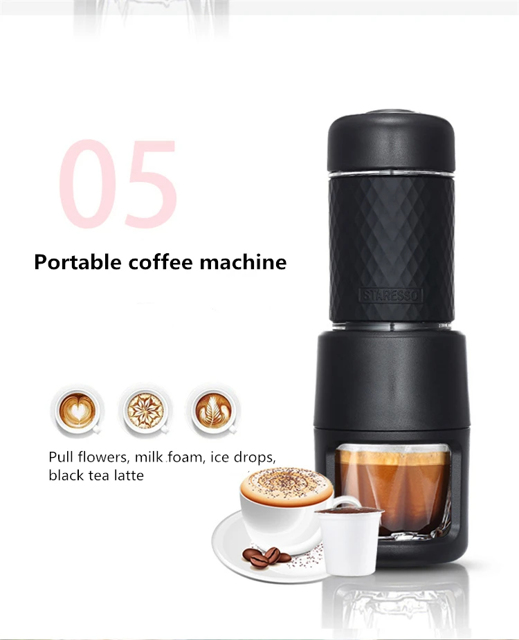 STARESSO II Italian Concentrated Mini Manual Capsule Coffee Machine Household Portable Outdoor Coffee Maker Convenient
