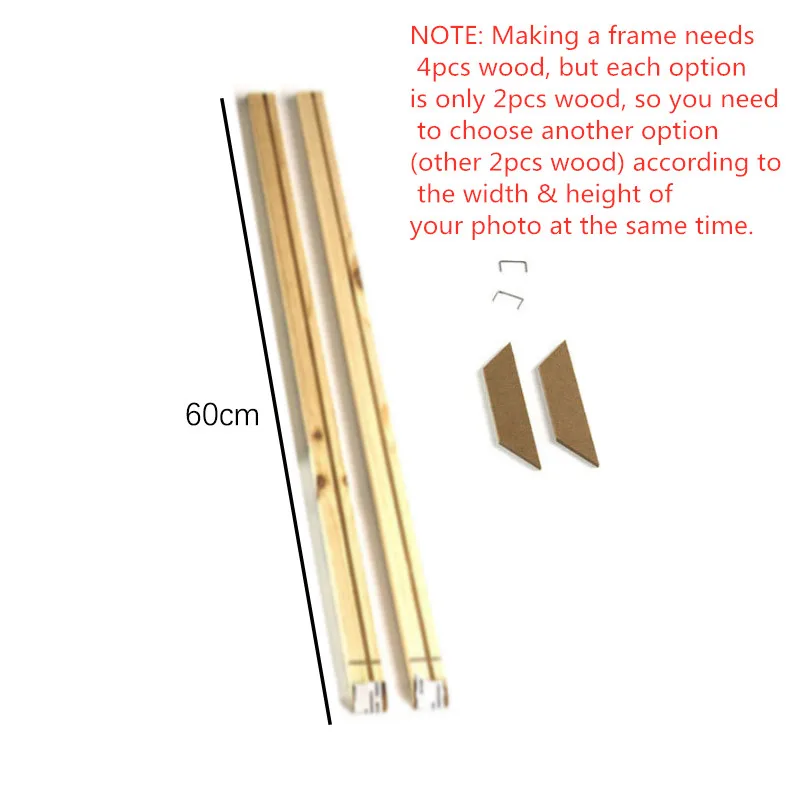 2pcs wood 60cm A609 Домашние фоторамки настенная фоторамка деревянный Плакат рамка DIY деревянная Картина на холсте рамка для живописи маслом стены искусства кадра фото фоторамка - Цвет: 2pcs wood 60cm A609