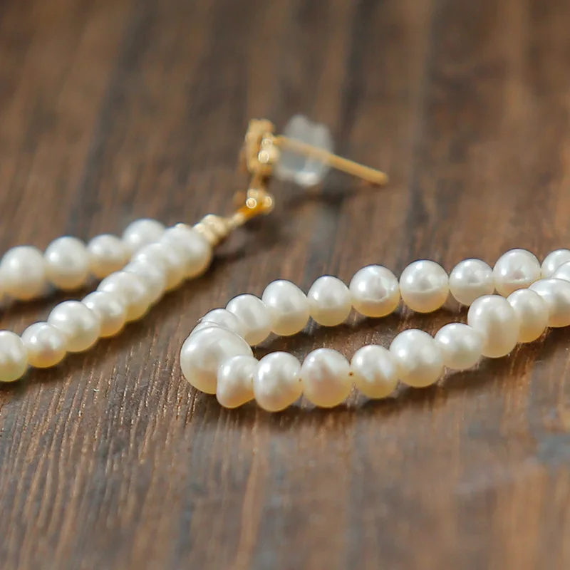 

GREEN PURPLE Drop Shape Fresh Water Pearl Long Drop Earrings For Women 14K Gold Plated Handmade Fashion Jewelry