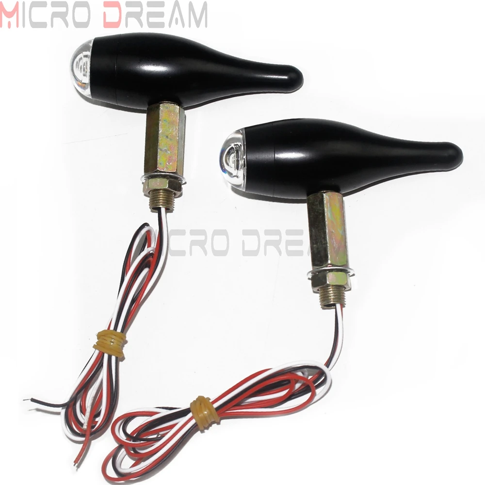 Винтасветильник поворотник с болтом 10 мм для Harley Cafe Racer Chopper 2 в 1 Универсальный