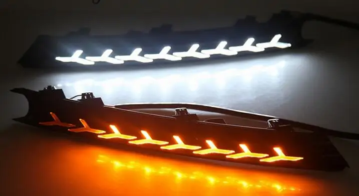 2Pcs DRL 12V LED Daytime Running Light Fog Lamp Decoration For Mazda CX-5 CX5 2017 2018 2019 Flowing Turn Signal | Автомобили и