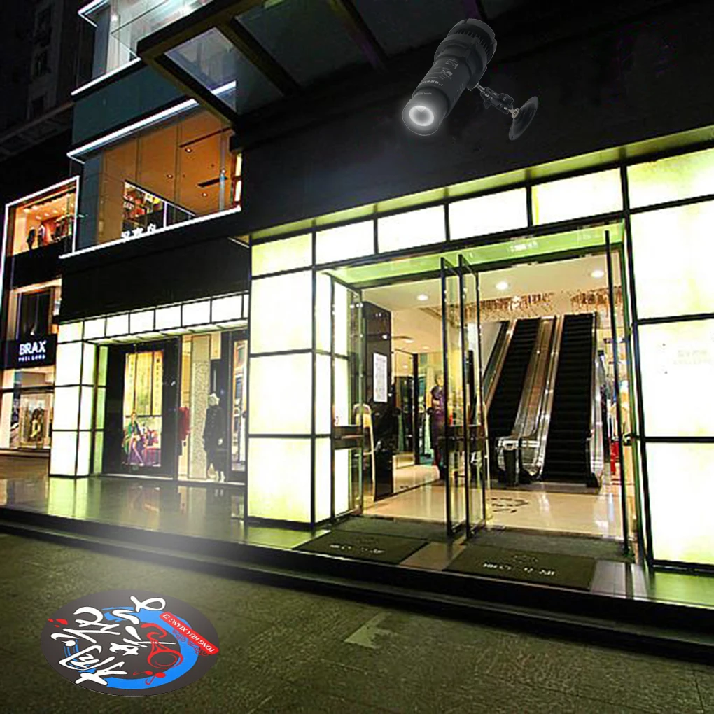 

AC 90-240V 10W LED AD Advertising Gobo Projector Shadow Lighting Show Zoom Light Cafe Store Shop Outdoor Projection Lamp NO Card