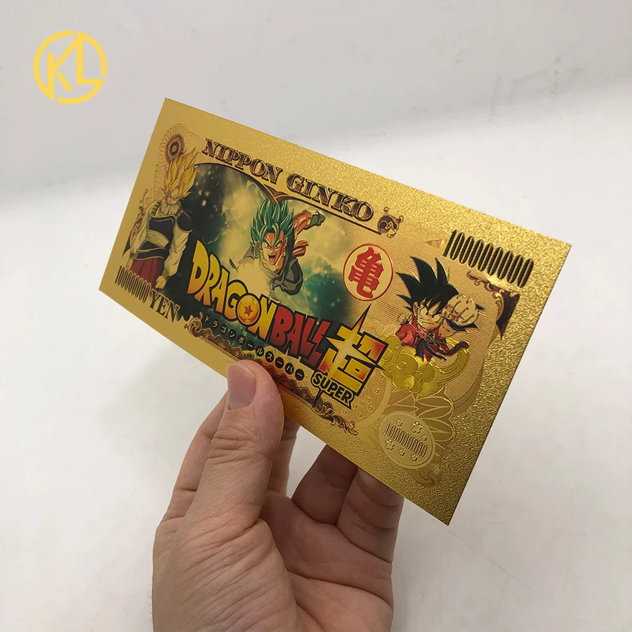 10 шт./лот японский аниме DBZ цельный персонаж Золотой Сувенир банкнота для