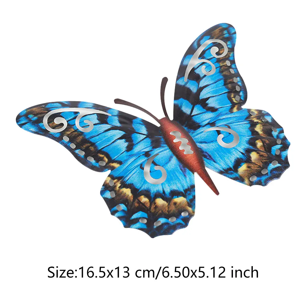 

3D Metal Butterfly Wall Decor Wrought Iron Wall Art Insect Wall Sculpture Decorative Iron Wall Picture Garden decoration