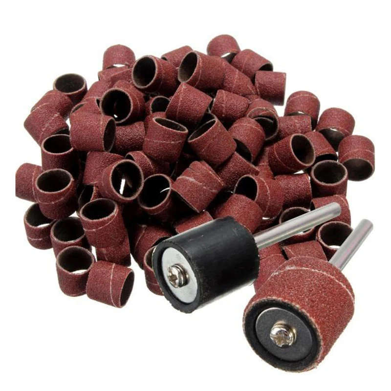 100 Pieces 1/2 inch Polished sandpaper ring Polishing Abrasive Tape in silicon carbide + 2 x Rotary Chuck or mandrels | Инструменты