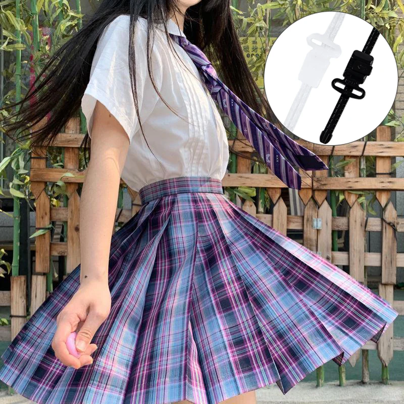 Юбка униформа для девочек боковой ремень на талию комплект из 3 частей с