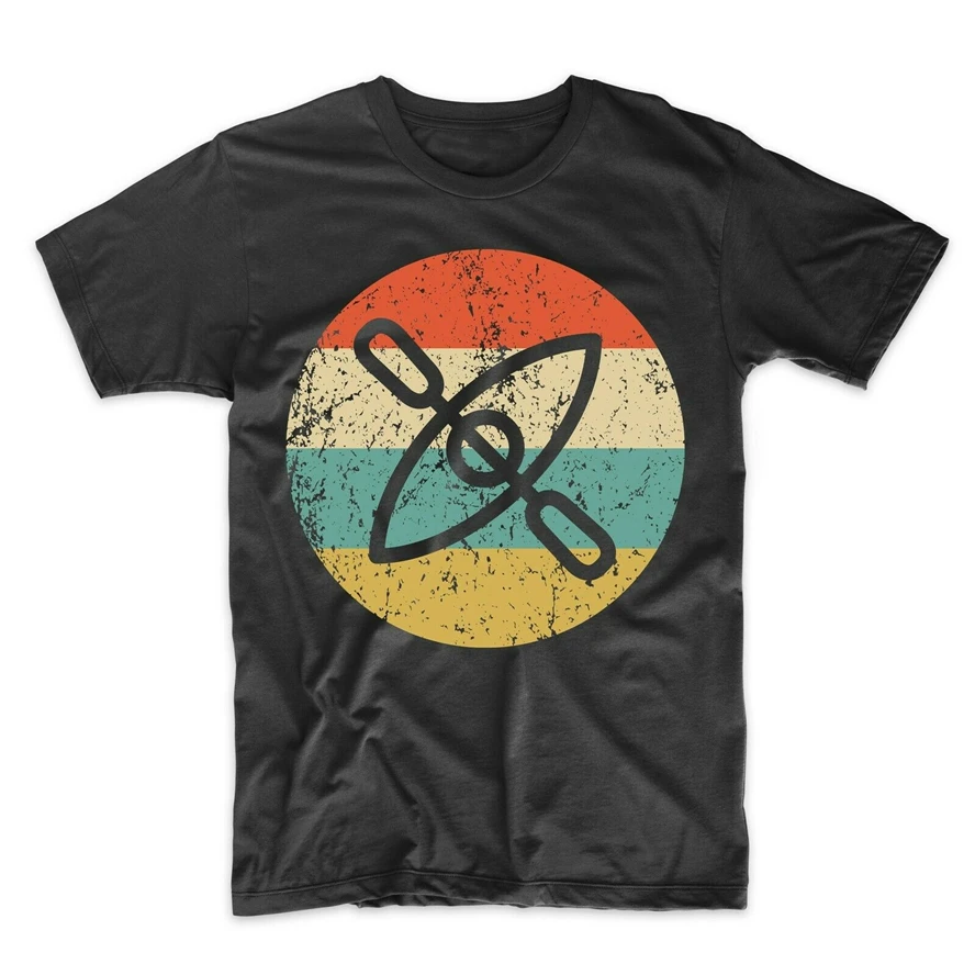 Мужская рубашка на байдарках футболка в стиле ретро с изображением Каяка цветная