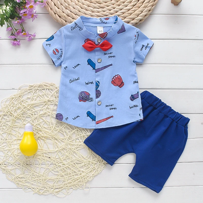 Детский комплект одежды для мальчиков в джентльменском стиле Новый летний