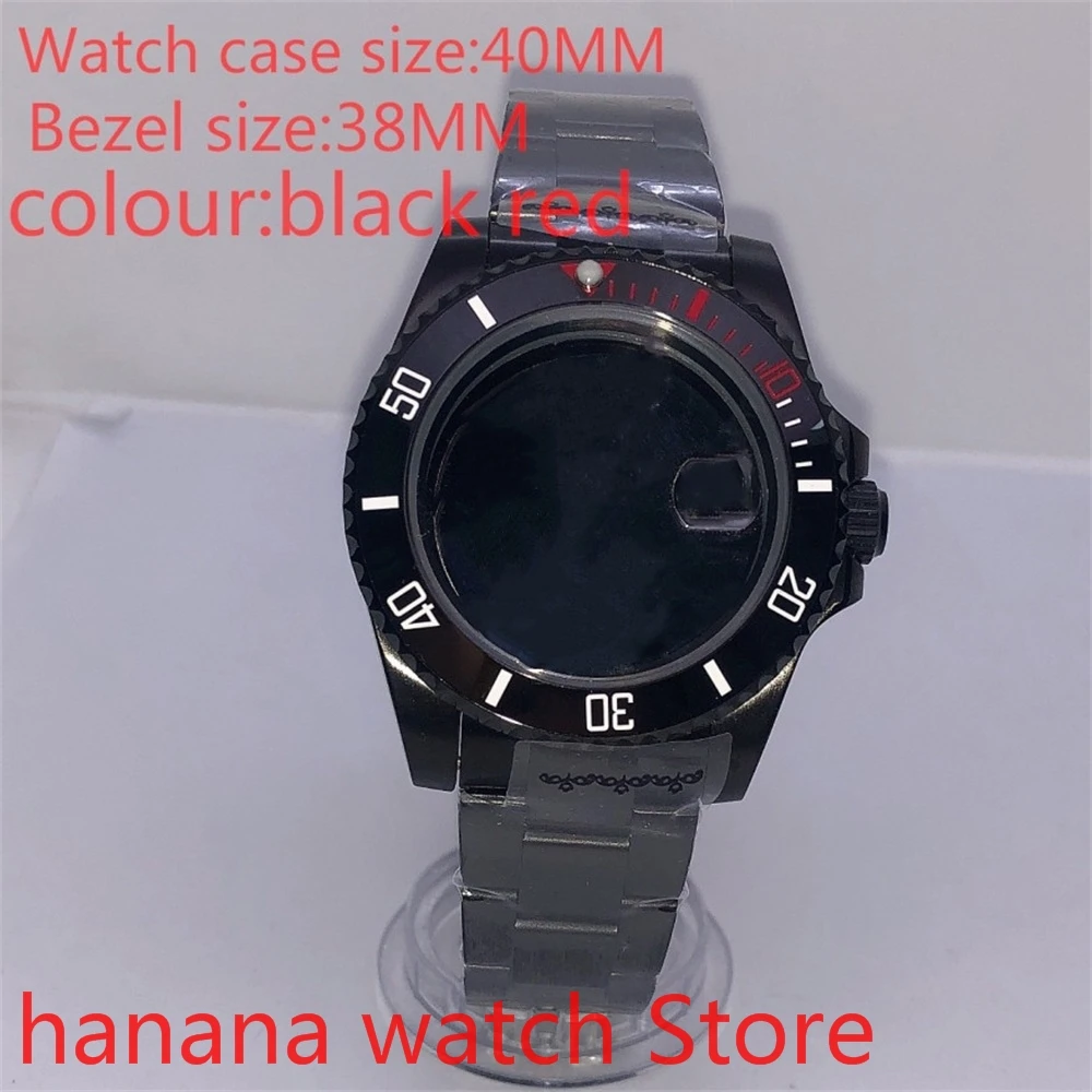 

Suitable for NH35 36 Mingzhu2813 Miyata automatic winding 40mm sealed back black box series, with rotating black red bezel