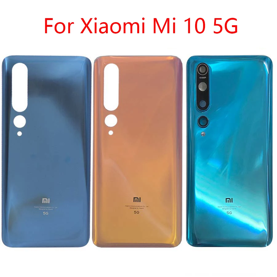 

Original Glass Battery Rear Case For Xiaomi 10 M10 Mi 10 Mi10 5G Version Phone Battery Backshell Back Cover Cases