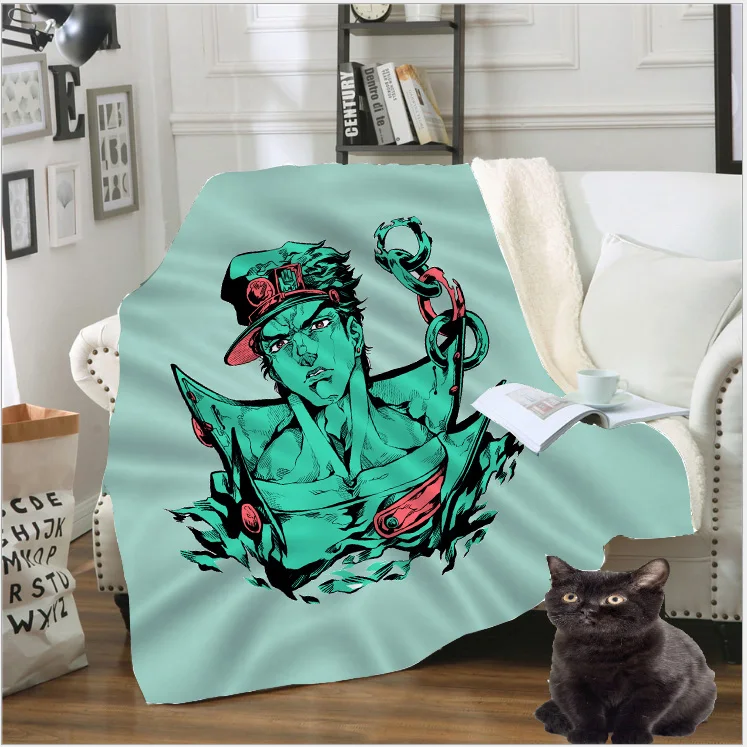 3D принт JoJo странное приключение Kujo Jotaro одеяло флисовое подростковое