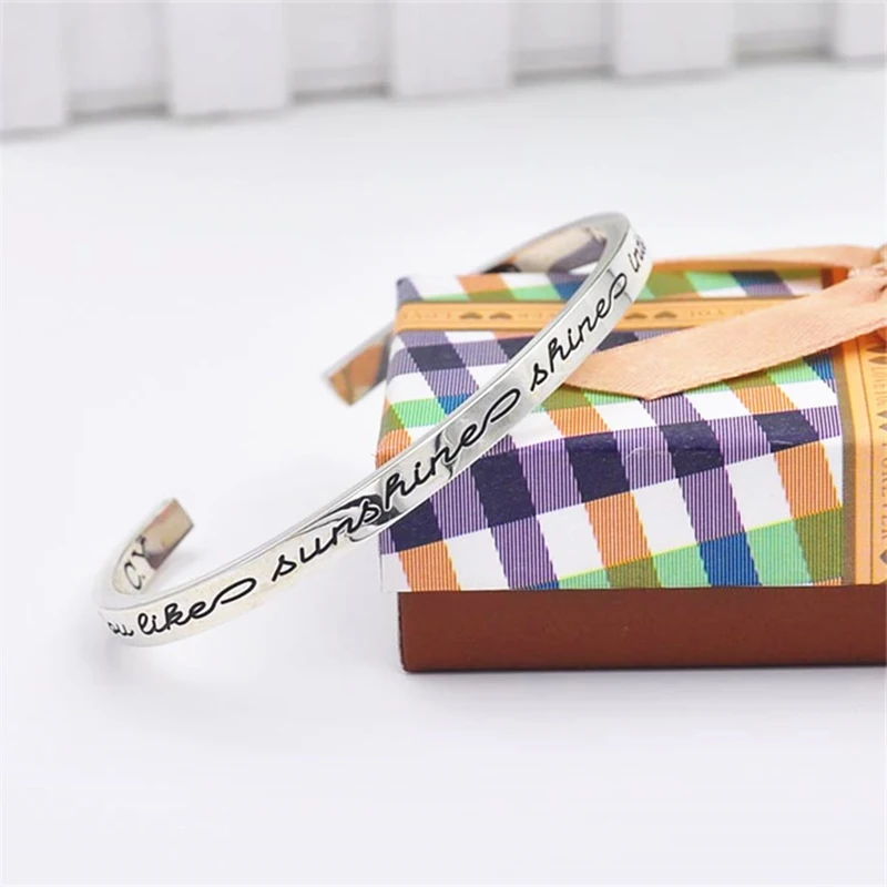 Custom 2020 Cuff Bangle Engraved Your Handwriting 3D Band Bracelet  Personalized Solid Silver Jewelry For Women Christmas GIfts