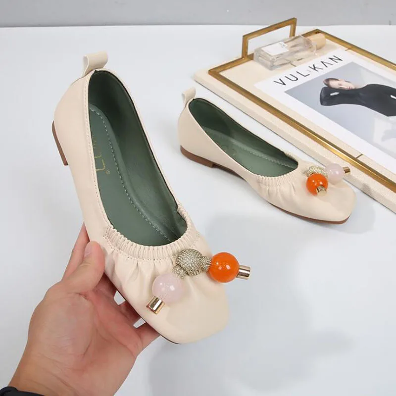 

Women's Shoes Fashion Women Flats Genuine Leather Loafers Women's Moccasins Flats Ladies Shoes Female Slip On Ballet Flat Shoes