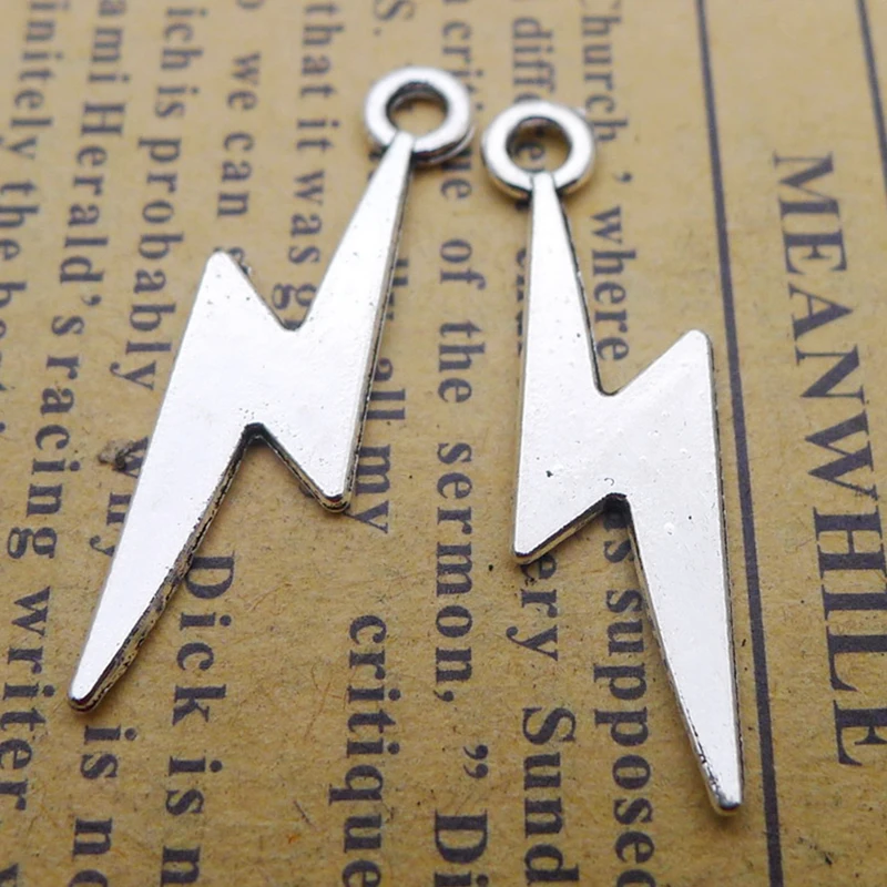 

RAINXTAR Antique Silver Color DIY Lightning Charms Alloy Weather Sign Charms 8*28mm 100pcs AAC1473