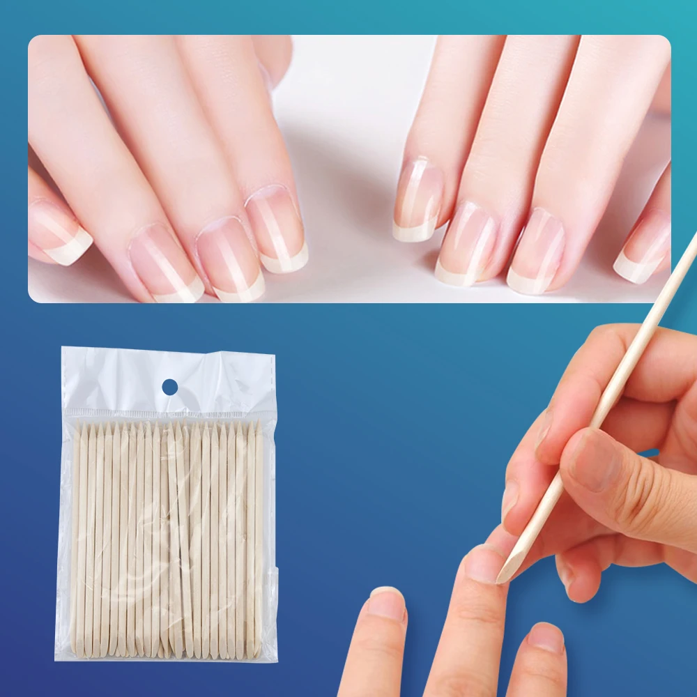 Оранжевые палочки 50 шт. Толкатель для кутикулы толкателя ногтей оранжевые