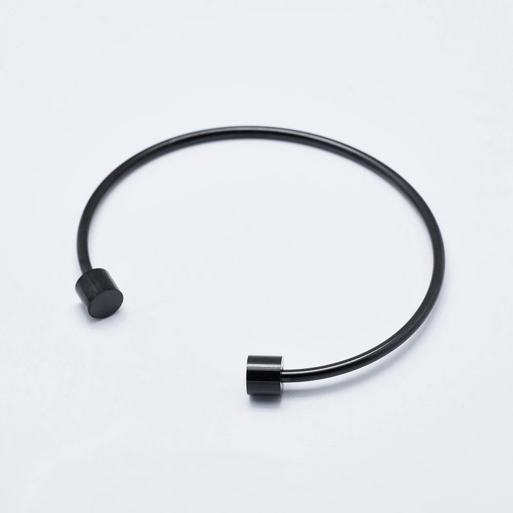 

6 ~ 10pc Eco-Friendly Stainless Steel Cuff Bangle Making with Removable Column Beads Long-Lasting Plated Gunmetal Golden