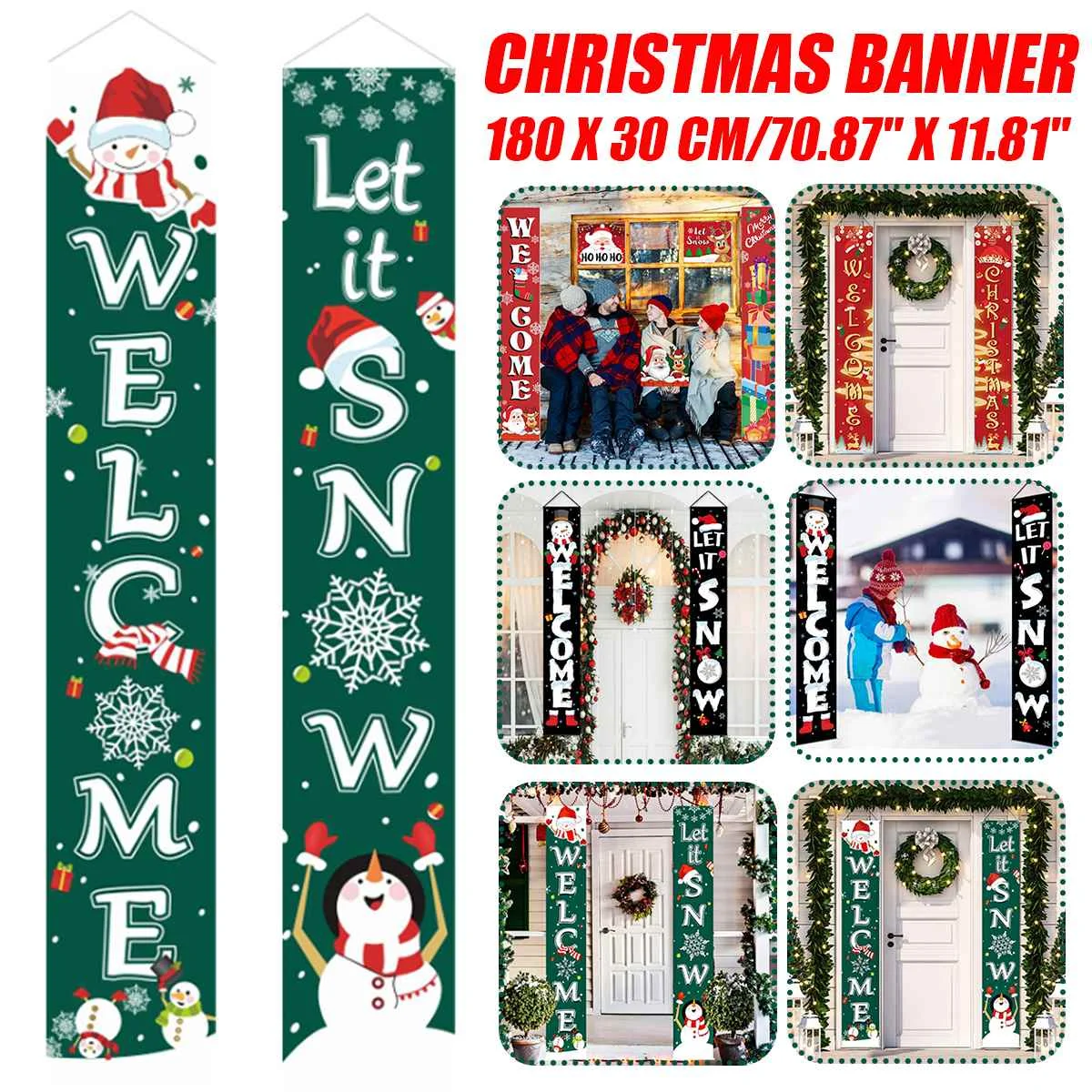 

Christmas Hanging Door Banner Christmas Ornaments Marry Christmas Decorations for Home Outdoor Xmas Natal Decor New Year 2022