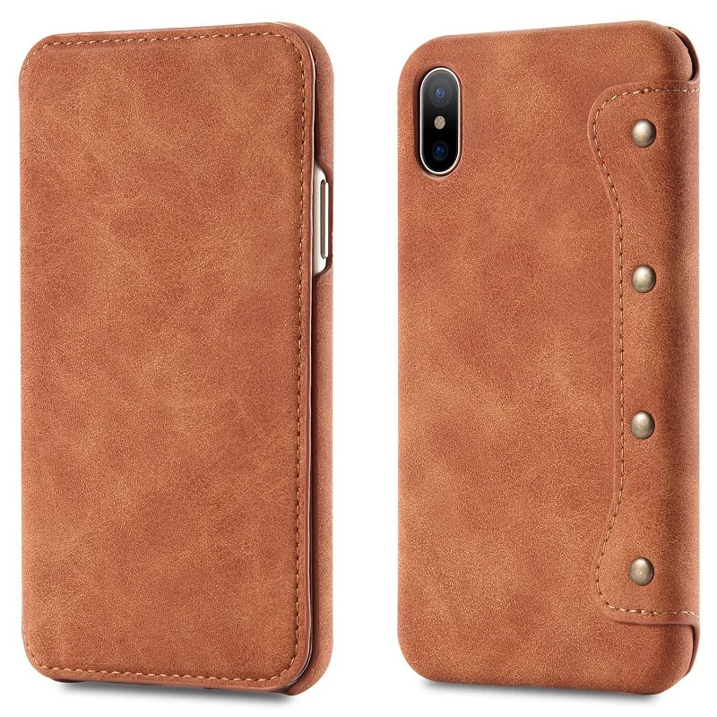 Роскошный кожаный флип чехол для iPhone Xs Max Xr X кошелек с отделением карт книжка