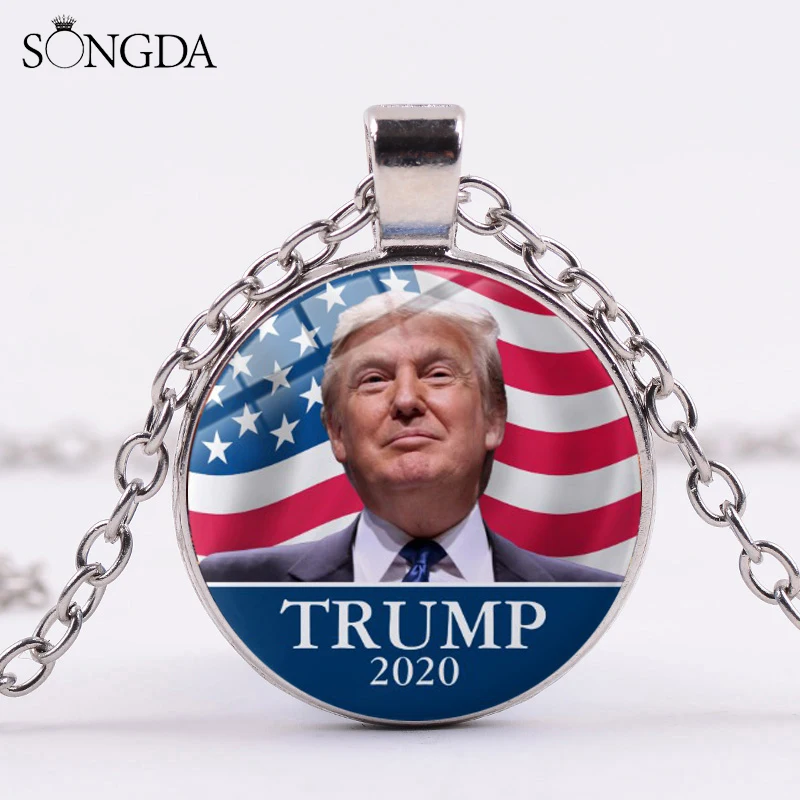 Новое модное ожерелье с изображением Трампа 2020 великолепное Keep America Great Glass
