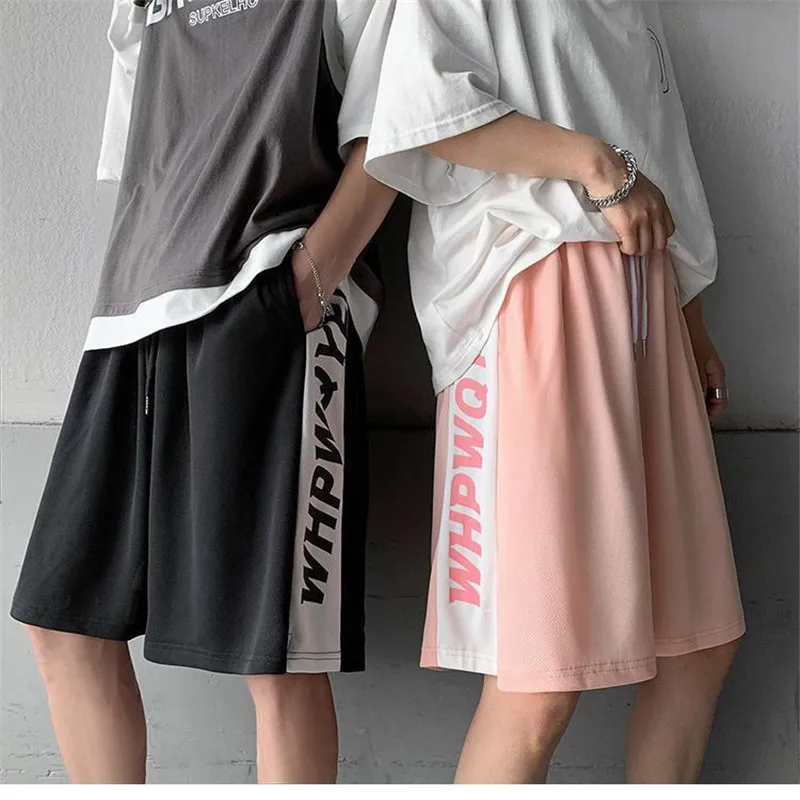 2021 Loose Beach Pants Casual Sports Shorts Polyester Letter Printing Stitching Basketball High-Quality Hip-Hop Trend