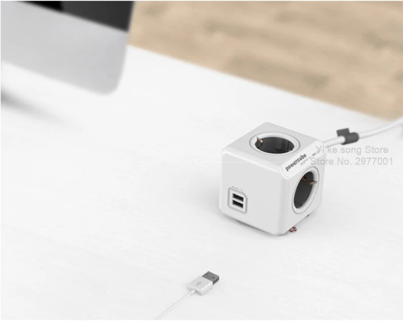 Allocacoc умный дом вилка электронный блок питания ЕС розетка Зарядка 2 USB 4 розетки стандартный разъем интерфейс расширение
