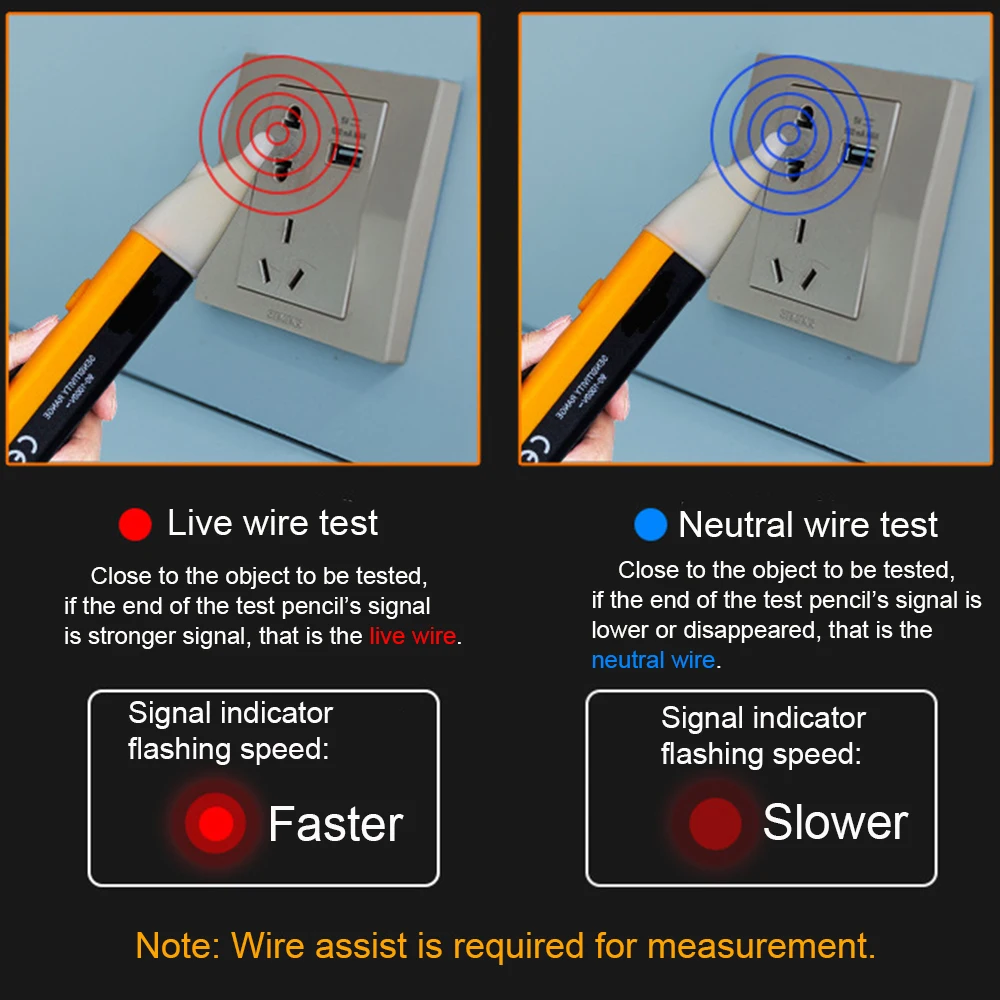 Non-contact Intelligent Test Pencil Electric Tools Tester Pen 90-1000V Voltage Indicator Current Meter Detectors NCV Induction |