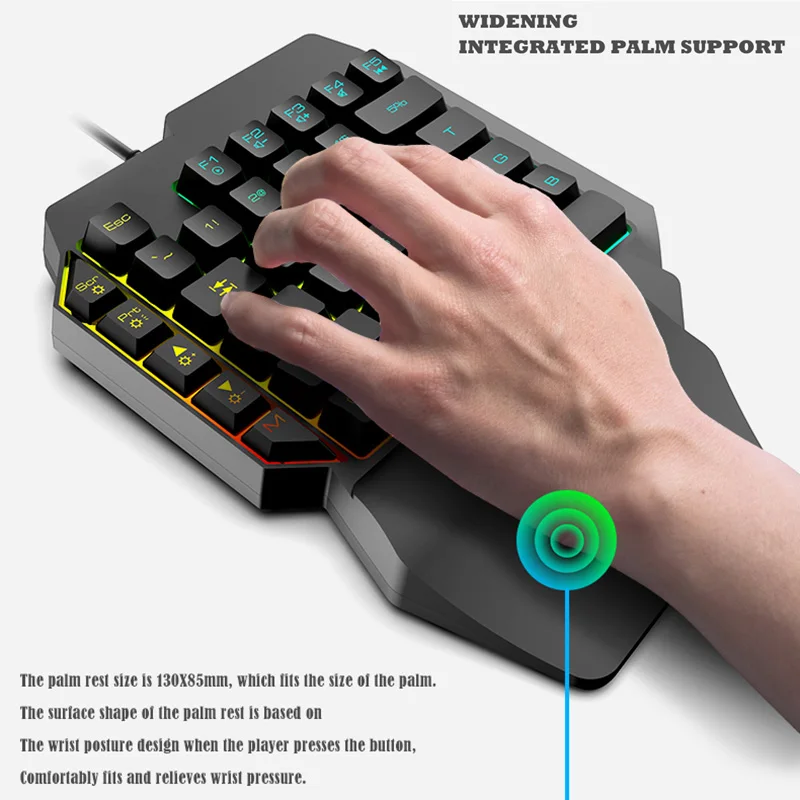 Механическая игровая клавиатура с одной рукой 39 клавиш usb порт эргономичная