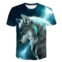 summer t shirt men round neck short sleeve tees tops funny animal male clothes casual wolf 3d print t shirts