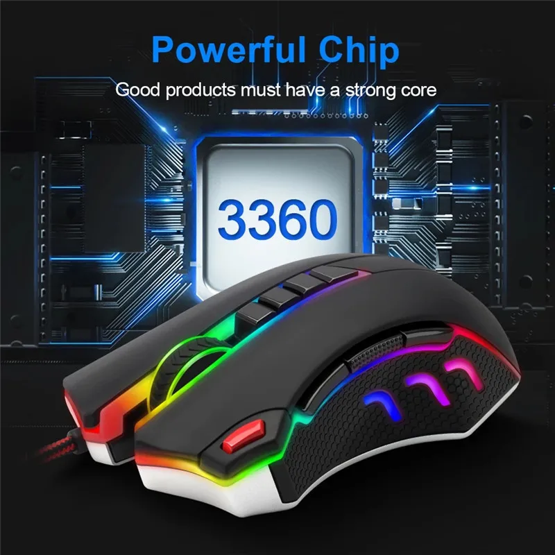 

Redragon M802 Computer Gaming Mouse Programming 24000DPI 10 Buttons USB Mice For Desktop Laptop Mouse Gamer Gaming Accessories